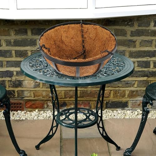 Panier de fleurs extérieur robuste en fibre et fer de qualité - 5