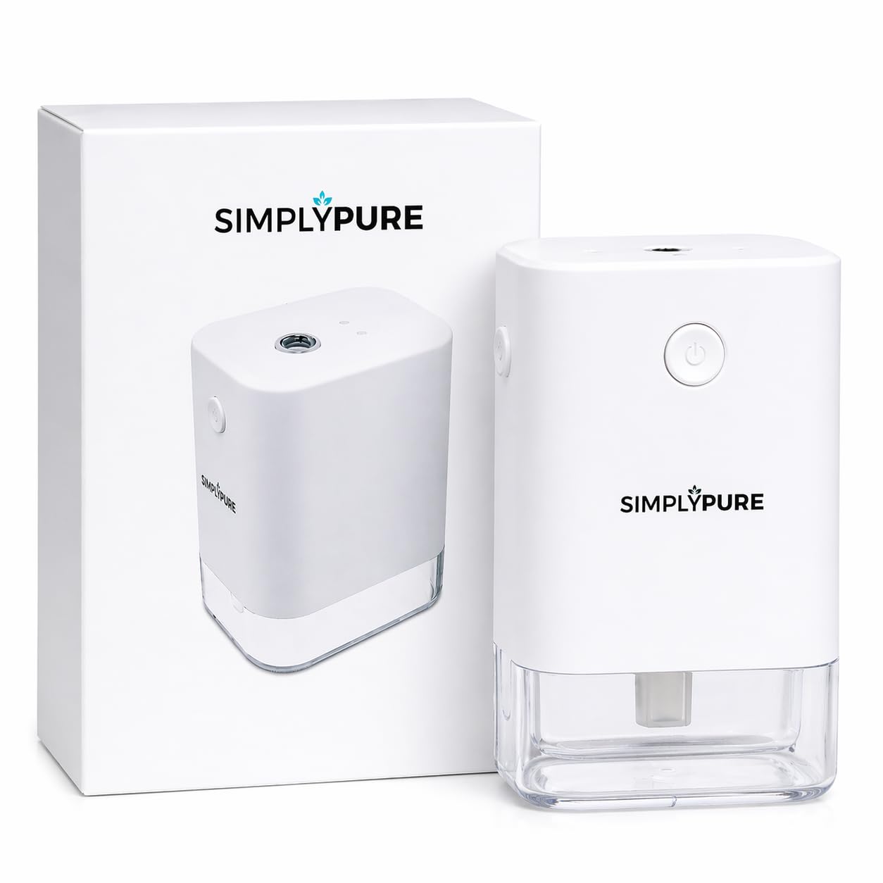 SimplyPure Automatic Hand Mist Dispenser, Touchless Spray Device, Portable & Rechargeable, Refillable Liquid Solution Bottle for Home, Office & Travel