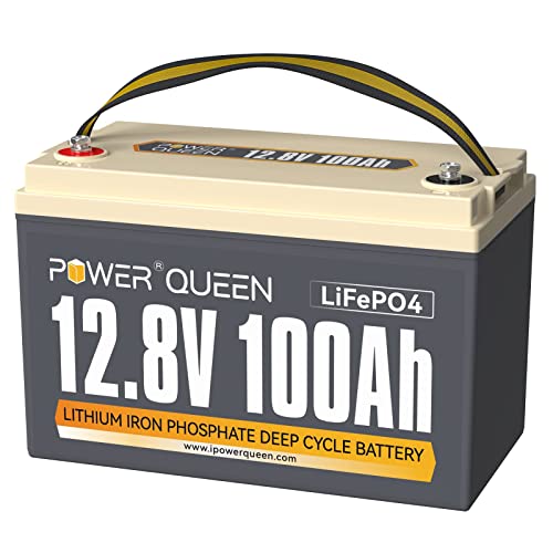 Power Queen 12V 100Ah LiFePO4 Lithium Batterie, 100A BMS, Max.4P4S 20.48kWh 12V LifePO4 System, Max.15000 Tiefe Zyklen, Perfekter Ersatz Blei-Säure-Batterie für Wohnmobile, Caravans, Marine