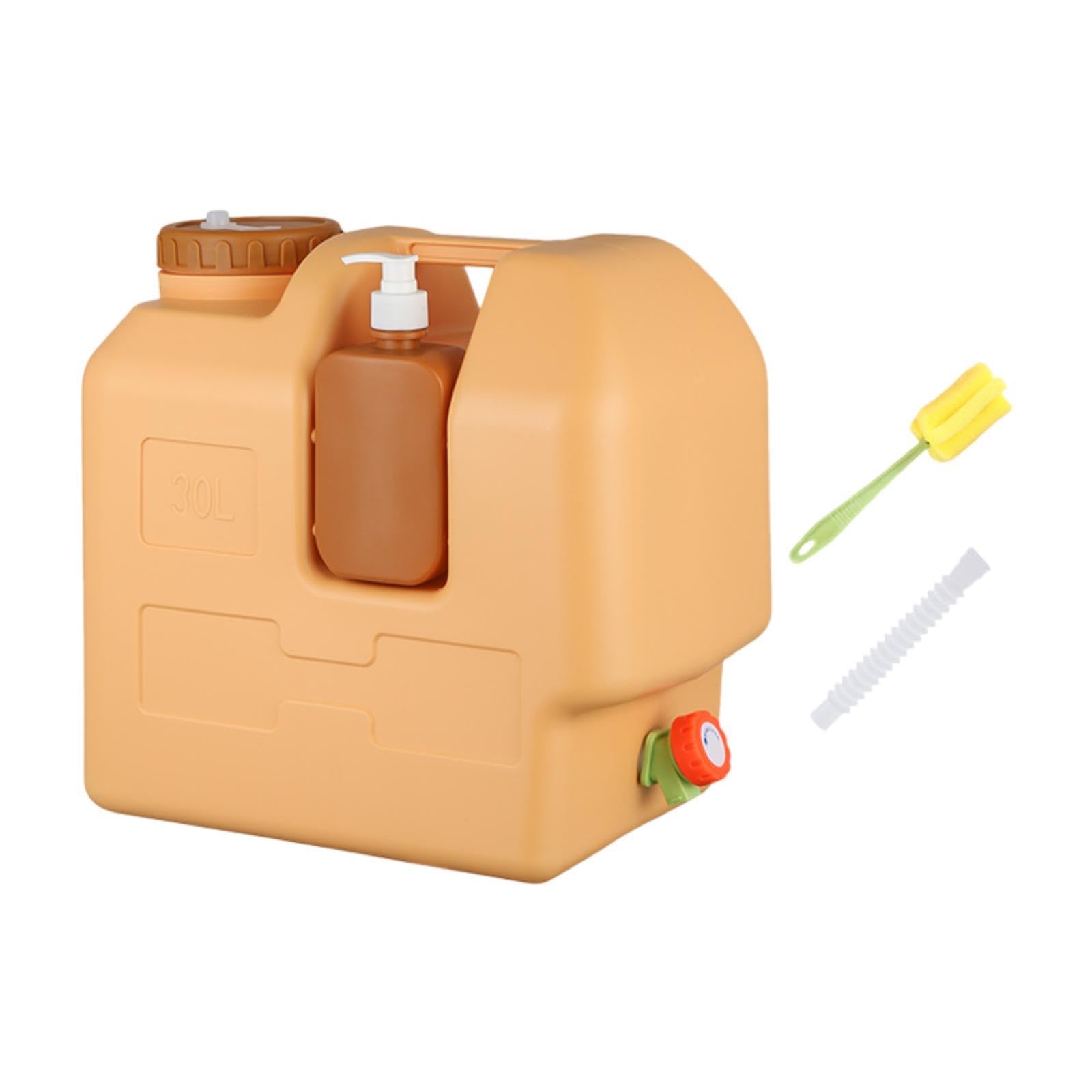 Contenedor de Agua con Grifo de Lata con Dispensador de Jabón Portátil, Almacenamiento de Alimentos de para Acampar Y Barbacoas.