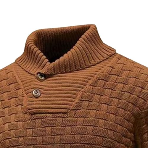 Pull col châle homme chaud et décontracté en maille torsadée - 5