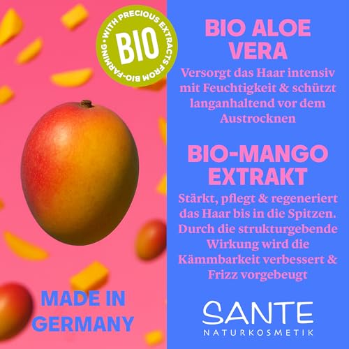 SANTE Naturkosmetik Intense Hydration Shampoo - 950 ml - mit Aloe Vera & Mango-Extrakt - Haarshampoo für trockenes Haar - sulfatfrei & vegan - dermatologisch getestet