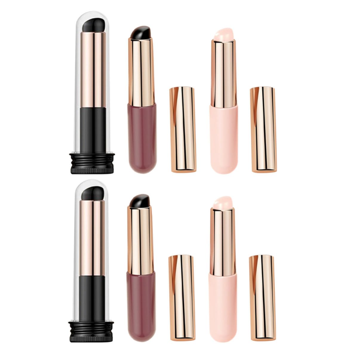 6pcs Silicone Nail Brush for Acrylic Gradient Art DIY Tool | Copper Aluminum Handle, Precise Product Control, Smooth Seamless Effects