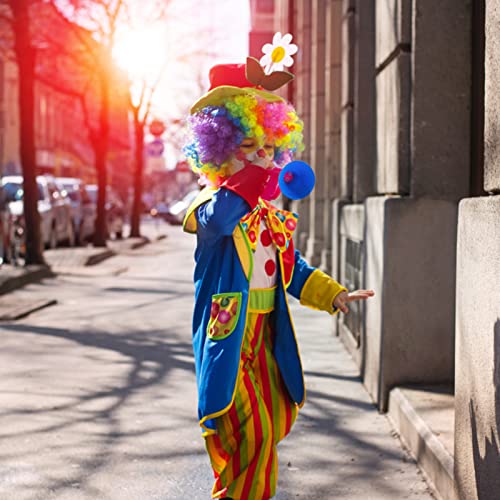 Clown Wig, Funny Clown Curly Afro Wigs, Rainbow Wig Costume Accessories For Kids And Adults, Halloween, Holiday Party Clown Costume #TOP5