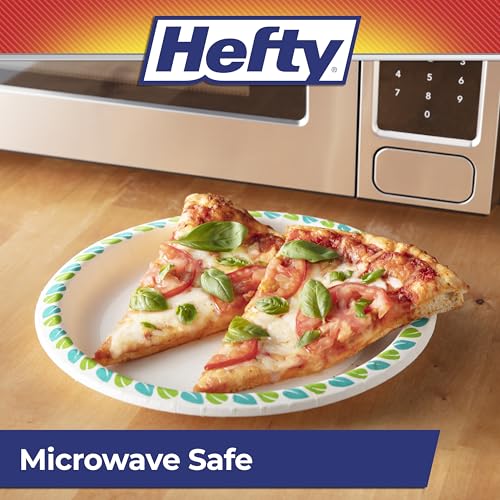 Hefty Compostable Paper Plates, 10 Inches, 20 Count, Patterned Disposable Plates for BBQs, Parties, Holidays, and Everyday Use, Soak-Resistant, Made with Plant-Based Materials, Microwave Safe - image 5