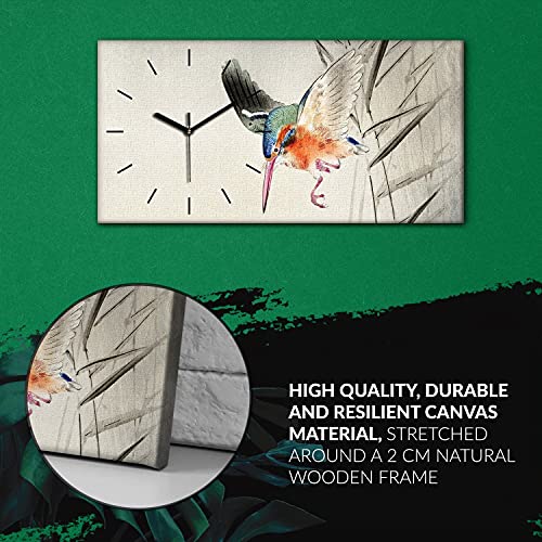 Tableau horloge haut de gamme oiseaux avec aiguilles noires
