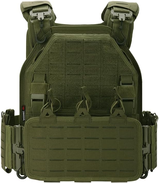 Tactical Vest for Men Quick Release Adjustable Airsoft Vest Laser-Cutting Modular Lightweight Vest