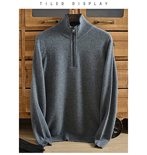 Pull pour homme en cachemire à col zippé idéal pour le bureau - 2