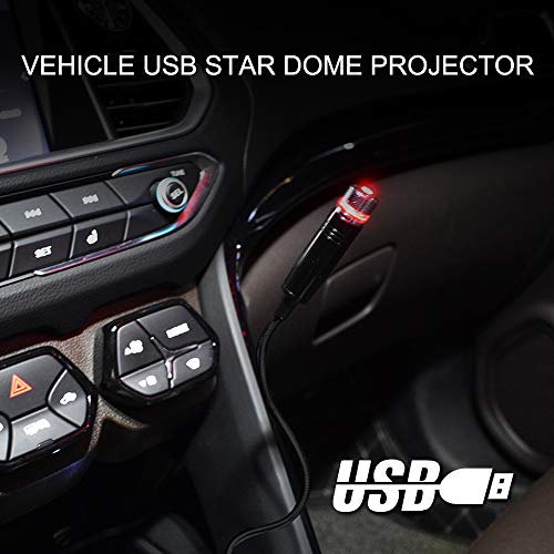 Image of USB Star Projector Night Light, Adjustable Romantic Blue Interior Car Lights, Bending Freely Portable Auto Roof Lights Decoration for Ceiling, Bedroom, Party