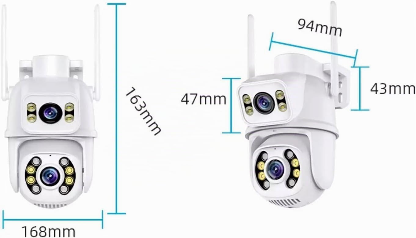 TELECAMERA IP CAM PTZ WIFI DOPPIA LENTE CAMERA DOME WIRELESS ESTERNO SPEED ZOOM CON APPLICAZIONE ICSEE PER AMBIENTI INTERNO ED ESTERNI