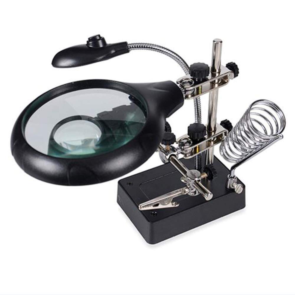 Lampa powiększająca LED 5X 8X 10X, elastyczna metalowa lupa lampa stołowa lampa biurkowa lampa do czytania z klipsem, klips naprawczy klips pomocniczy