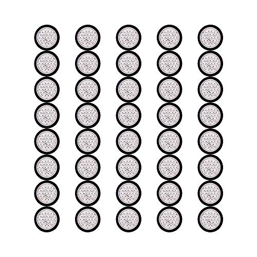 Anzio 24-LED Round Truck Trailer UTE UTV Running Stop Tail Brake Light Compatible with Service Van Utility Pick Up Truck (Red Light-Clear Lens, 40x)