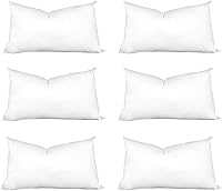 Vista 7 de Hometex Canada Relleno de almohada de 12 x 18 pulgadas de plumón sintético con funda de algodón 100% de forma decorativa alternativa sintética