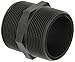 Banjo Polypropylene Pipe Fitting, Short Nipple, Schedule 80, 2" NPT Male, 2-1/2" Length
