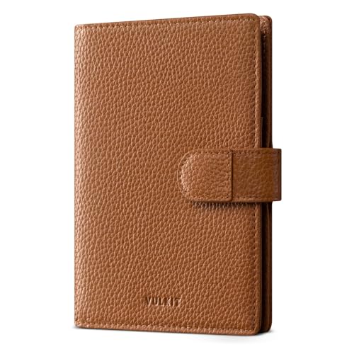 VULKIT Leather Passport Travel Wallet for 2