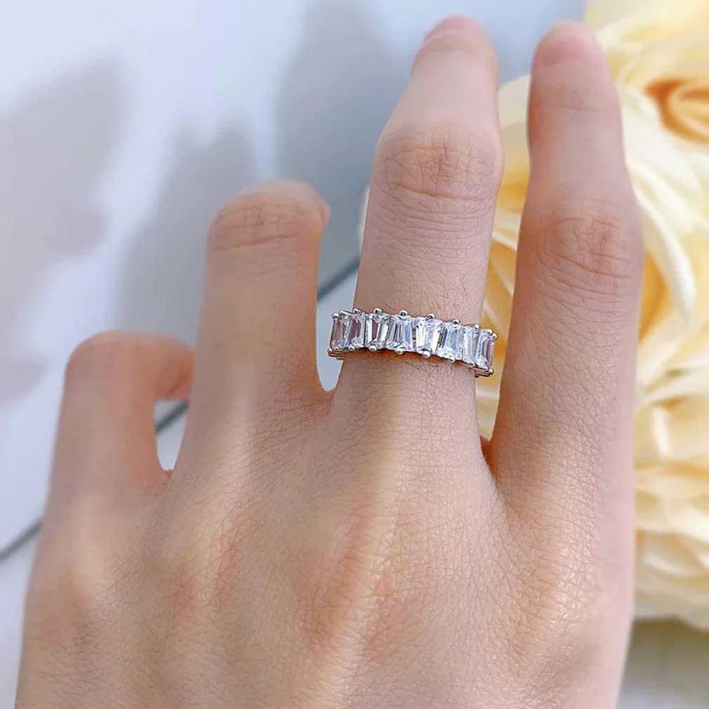 Tummty 925 Sterlingsilber-Form-Kohlenstoff-Diamant-Ringe für Frauen, die Hochzeits-Schmucksache-Geschenk funken