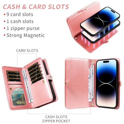 Coque iPhone 14 Pro avec fermeture éclair et protège-écran Asuwish