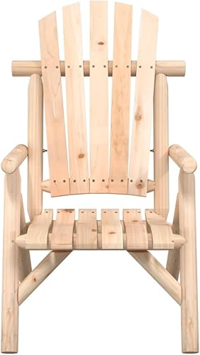 Miniatura 4 de Garden Chair Natural Wood Solid Spruce, Medium Adirondack Outdoor Patio Furniture, Durable Balcony Seating, Ergonomic Design for Relaxation