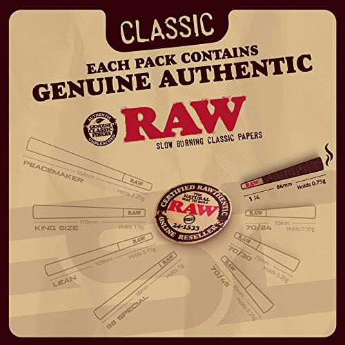 image for RAW Cones Classic 1-1/4 Size - 50 Pack - Slow Burning Pre Rolled Cones