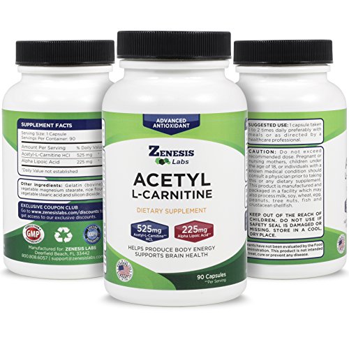 Zenesis Labs Acetyl L-Carnitine with Alpha Lipoic Acid - 90 Capsules - Image 3