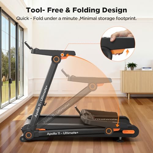 Image of Vitalwalk Foldable Treadmill with Auto Incline, Commercial 49 inchx18 inch Wide Running Belt, 10MPH, 3.5HP Brushless, Walking Pad Treadmill for Home, Auto Folding, No Installation, 350LBS, APP