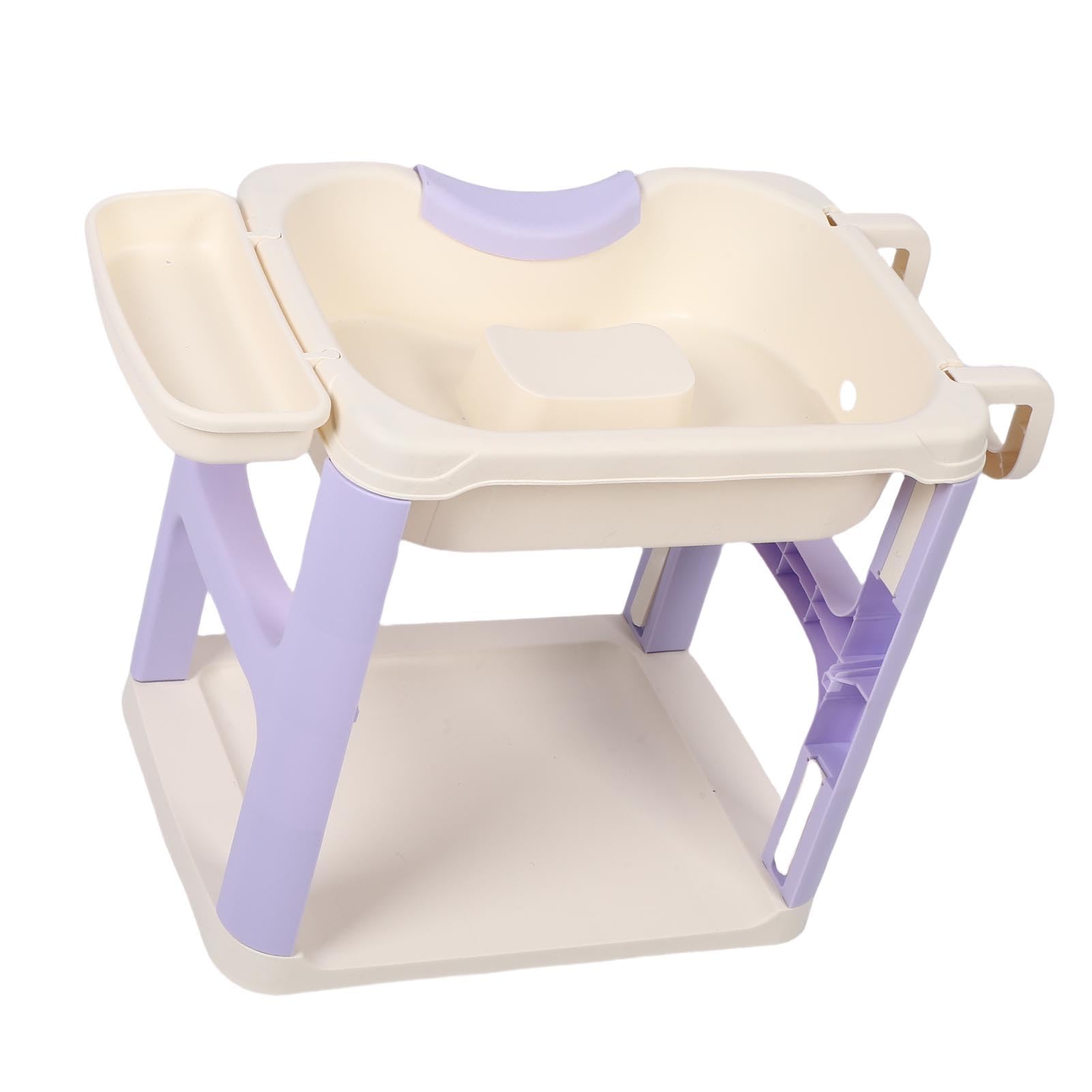 Hyuduo Przenośny Stojak na umywalkę na Szampon, Plastikowa Taca do Mycia Włosów z regulowaną wysokością do Użytku Domowego (PURPLE)