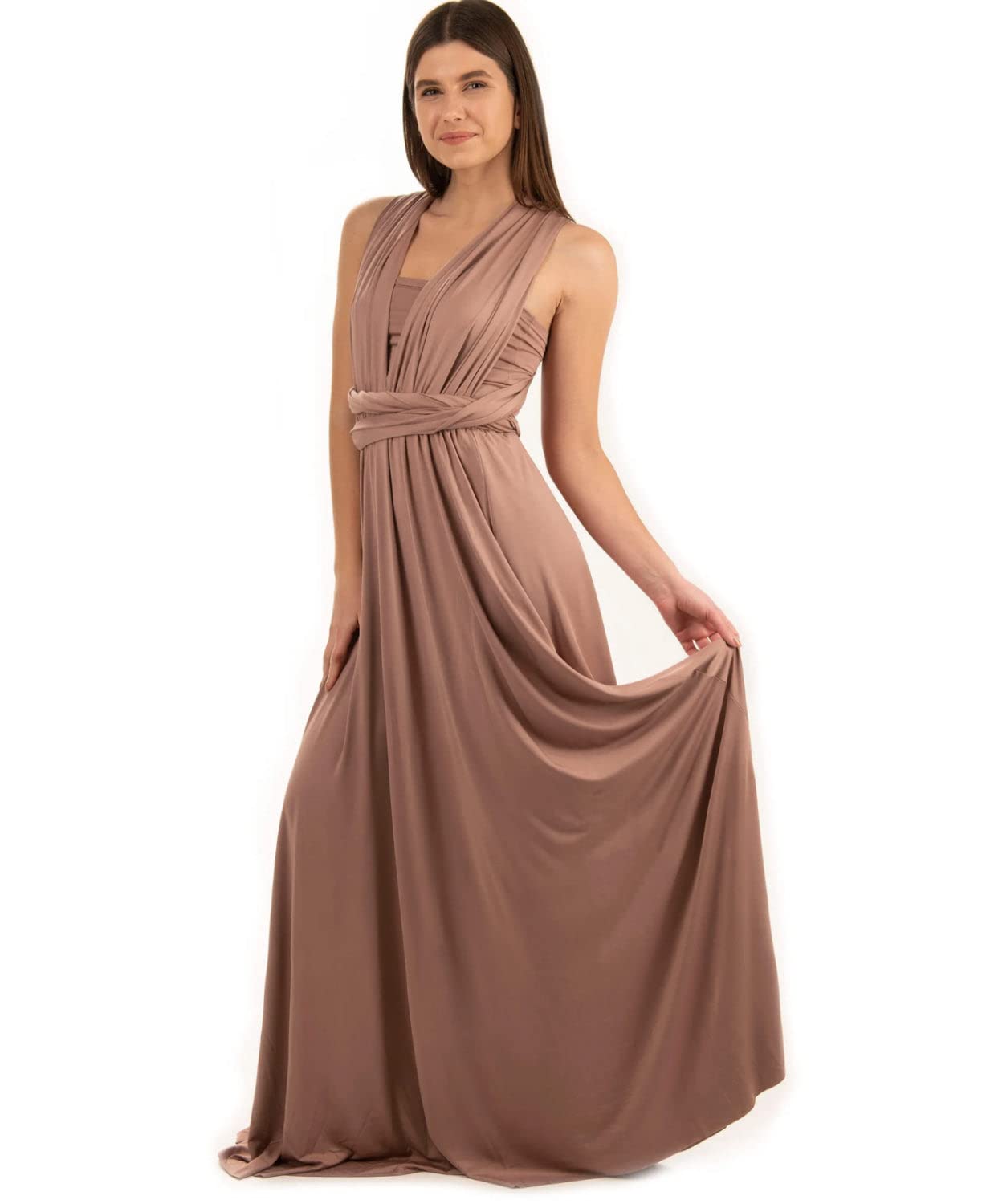 TaniriInfinity Dress - Convertible Multiway Maxi Long Transformer Gown Dress - Bridesmaid Bridal Party Wedding - Strap Wrap