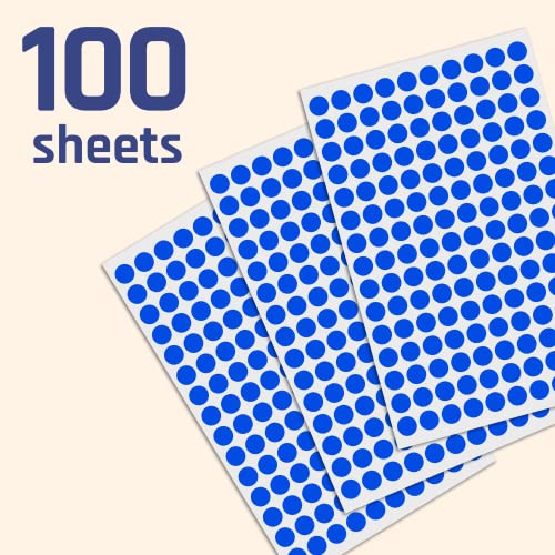 Image of 15,000 Pieces, 10 mm Round Adhesive Labels - Blue