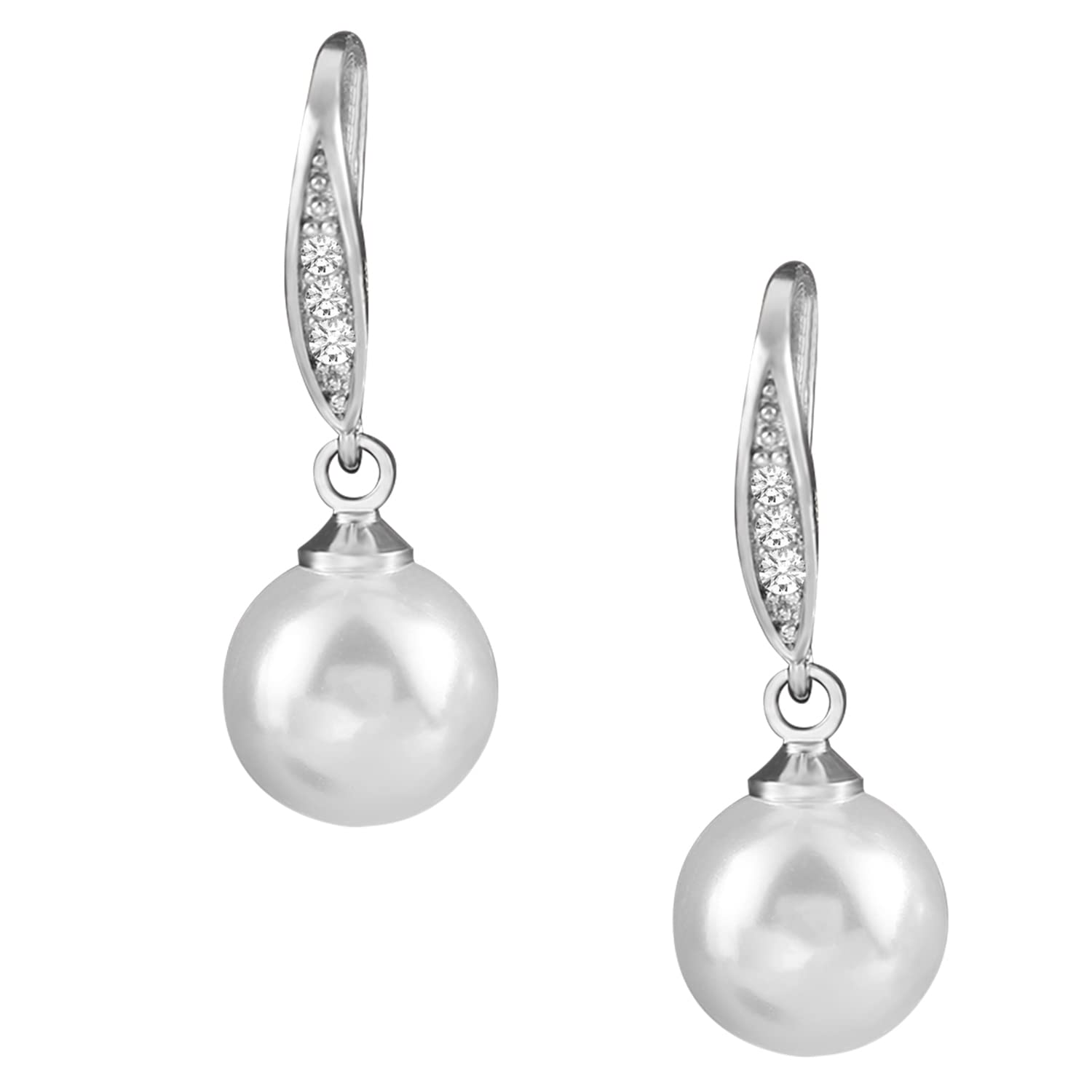 Peora Pearl Studded Silver Plated Drop Earrings Fashion Stylish Jewellry Gift For Girls & Women (PX8E136) (B0BX3Q8R2M) Amazon Price History, Amazon Price Tracker