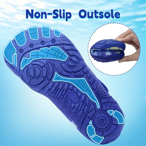 Image of Kids Water Shoes Boys Girls - Wide Toe Box Quick Dry Barefoot Shoes Breathable Non Slip Aqua Athletic Sneakers for Swim Beach Pool Kayak Hiking Sand Walking Travel Essentials (Little Kid /Big Kid)