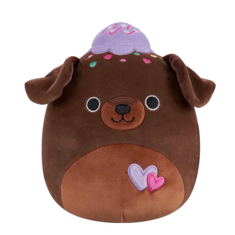 Squishmallows 2025 Original 8-Inch Valentine Squad Plush - Collectible Soft & Squishy Mini Stuffed Animal Toy - Add to Your Squad - Gift for Kids, Girls & Boys (Rico Chocolate Brownie Dog)