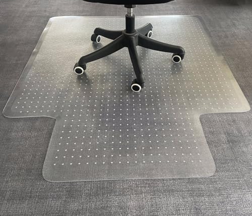 45″x 53″x0.1″ Office Chair Mat for Carpet,Slip Resistant Heavy Duty Under Desk Protector Carpeted Floors,Easy Glide Rolling Floor Mat for Office Chair with Extended Lip