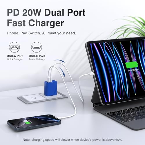 image for LCGENS 2 Pack USB C Charger, 20W PD Fast Charger Dual Port Plug Type C