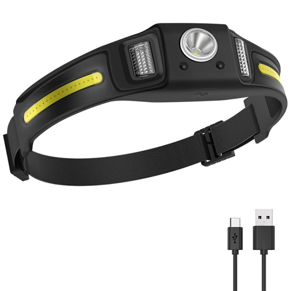 QFGVMXBWKZH USB Rechargeable LED Induction Headlight 650 Lumens XPG+COB Headlamp Head Torch Camping Fishing Lantern(Gt30 Sensing)