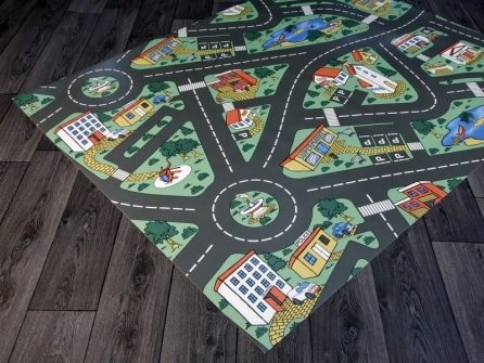 Gioco City Tappeto Gioco Vinilico Lavabile E Sottile per Camerette Bambini E Asili Nido 140x200 cm