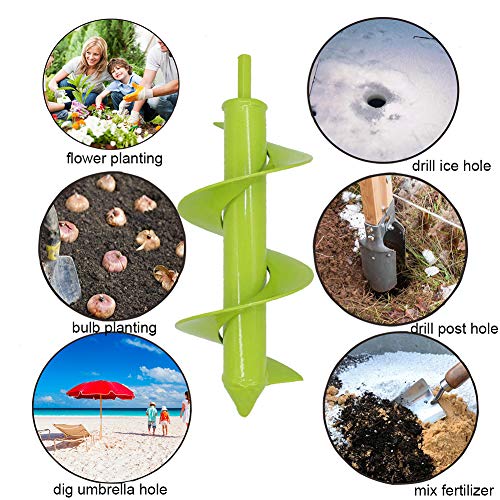 image for SYITCUN Auger Drill Bit Garden Plant Flower Bulb Auger Spiral Hole Dri