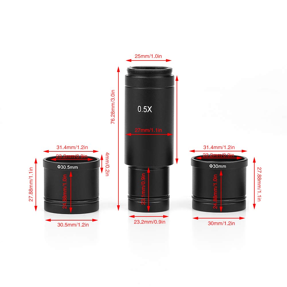 Mikroskop Adapter 0,5 × C-Mount Objektivadapter 23,2 mm, 30 mm und 30,5 mm für CCD-Kamera und digitales Okular