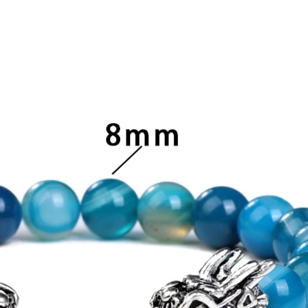 BobYk Armbänder, Kristallarmband, 8 mm, Kristallarmband, Sodalith-Stein-Armband, Drachenkopf-Chakra-Armband, Edelstein, Reiki, Yoga, Glücksschmuck für Männer, Frauen, Teenager, Eltern_Wie abgebildet