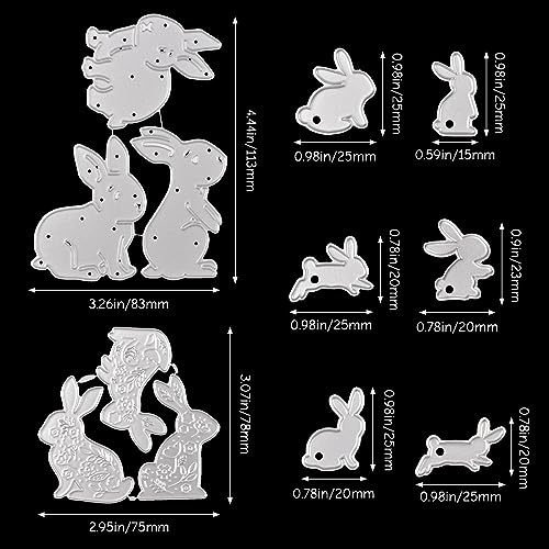 URROMA Rabbit Cutting Dies, 13 PCS Rabbit Metal Cutting Dies for Scrapbooking Paper Crafts Card Making Album Stamp DIY Decor - Image 2