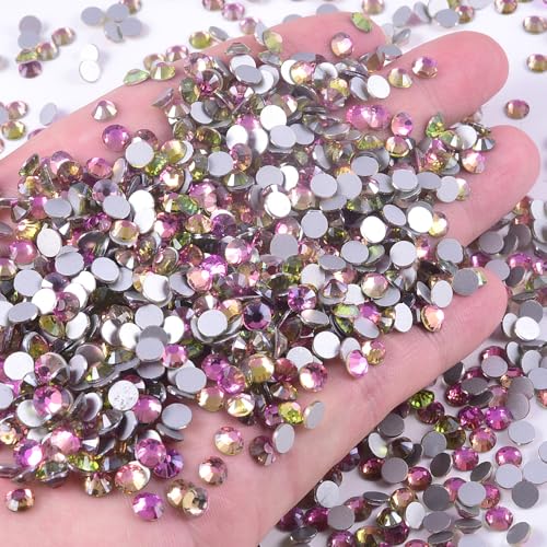 Image of 1440Pieces SS10 /2.7-2.9mm Flat Back Crystal Rhinestones Round Gems for Nail Art,Air Gold line Rose