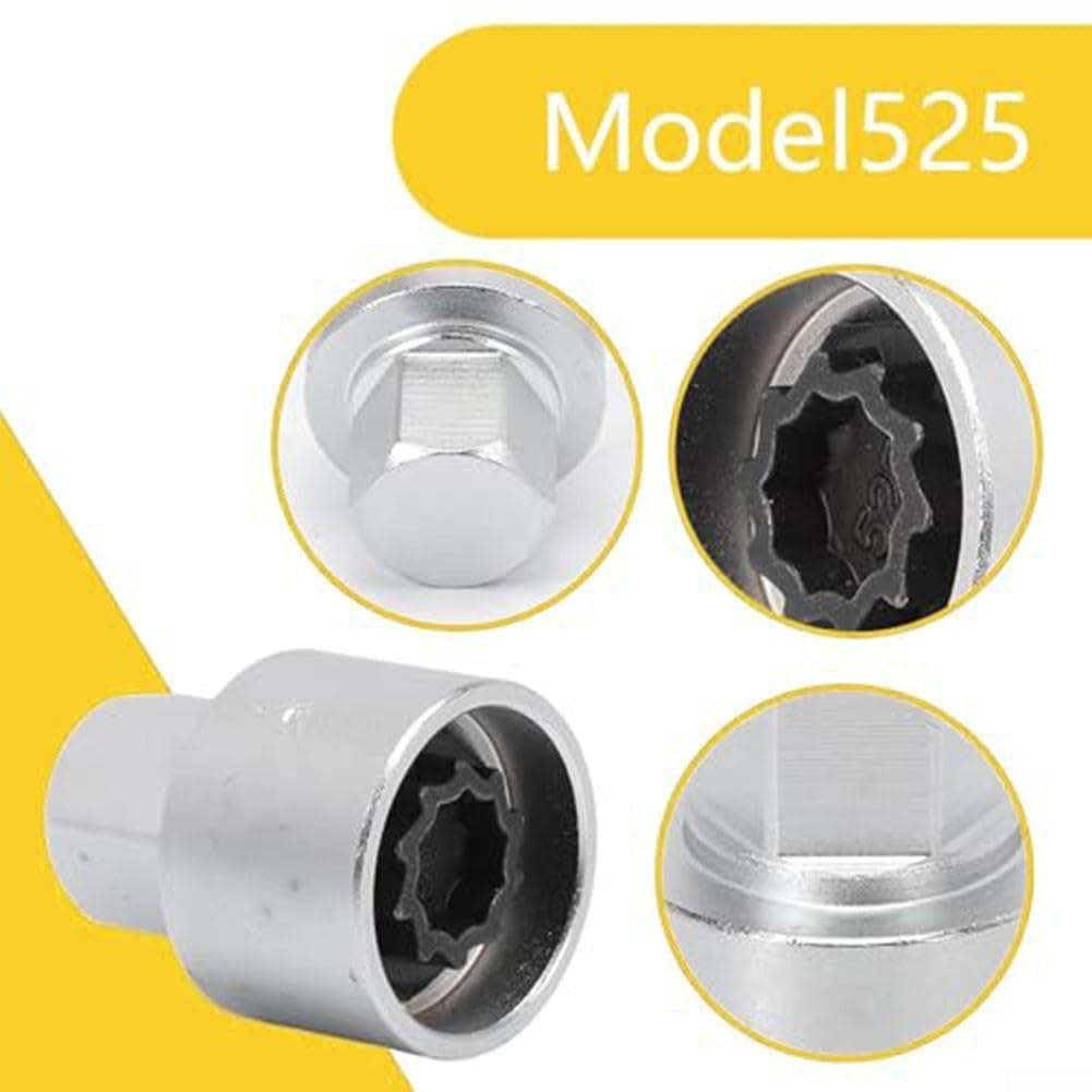 Zilimontt 525 Wheel Lock Wheel Bolt Set Rims Lock Dispositivo antifurto,Adattatore per blocco cerchio,3D0698137 Antifurto di pneumatici per auto per sedili