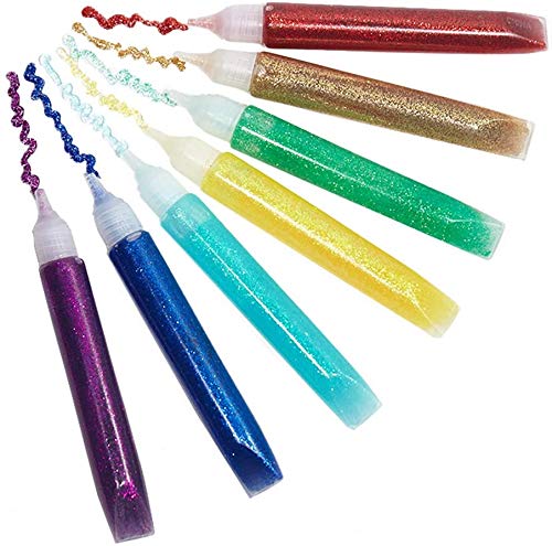 TBC The Best Crafts 30-Count Washable Glitter Glue Pack(330ml), Non-Toxic Sparkle Glitter Glue Pens for Kids, Glitter Writing Glue Pens for Arts and Crafts Projects, Classroom Posters, Art Supplies