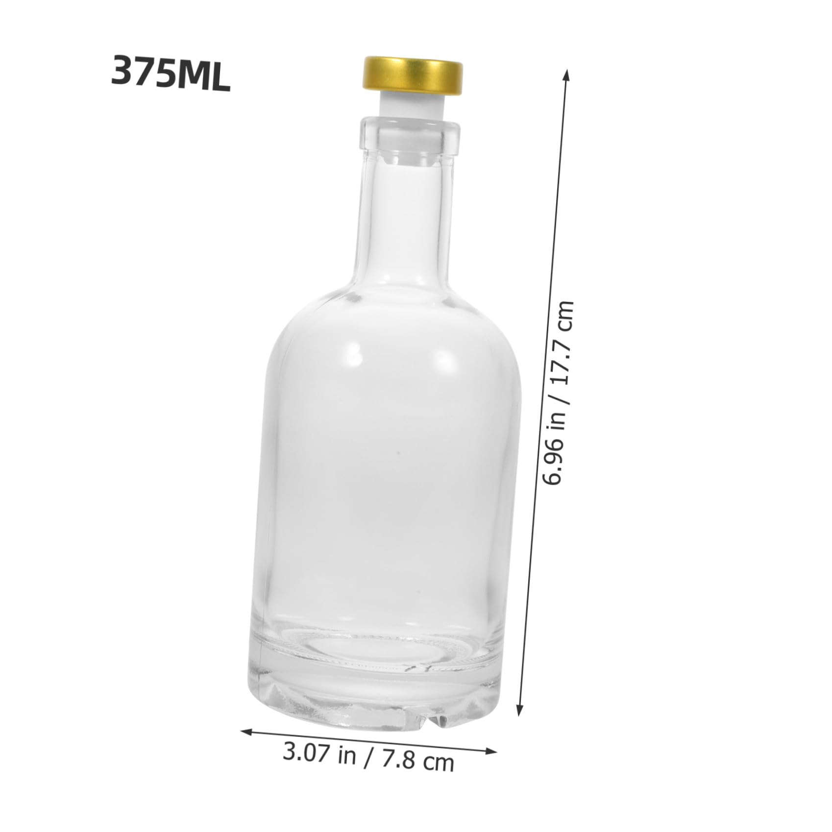 2 Stück-pack Dickwandige Glasflasche 375ml mit Breiter Öffnung