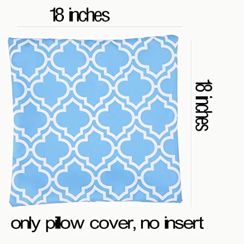 Housse de coussin bleu canapé en polyester carré 45x45 fermeture invisible - 4