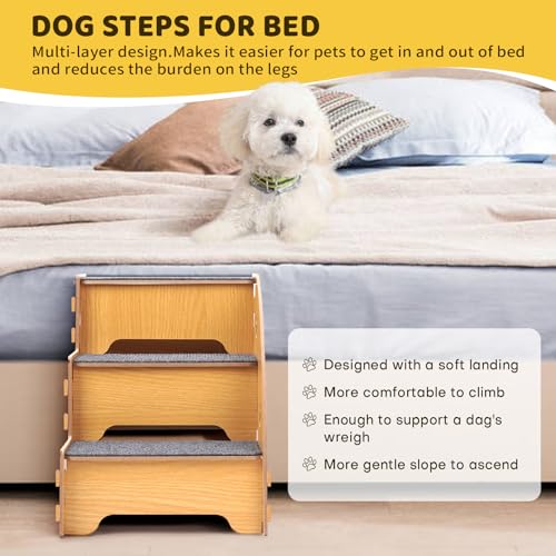 Dog-Stairs-for-Small-Dogs134-Wood-Dog-ramp-for-Bed-can-Disassembly-for-Up-to-110-PoundsSmallHurtOld-Dogs-CatsMini-3-LevelsAnti-Slip-Dog-ramp-for-CouchSuitable-for-SofaLow-Bed-HBHoushen - Cucciolini Doodles   Dog-Stairs-for-Small-Dogs134-Wood-Dog-ramp-for-Bed-can-Disassembly-for-Up-to-110-PoundsSmallHurtOld-Dogs-CatsMini-3-LevelsAnti-Slip-Dog-ramp-for-CouchSuitable-for-SofaLow-Bed-HBHoushen