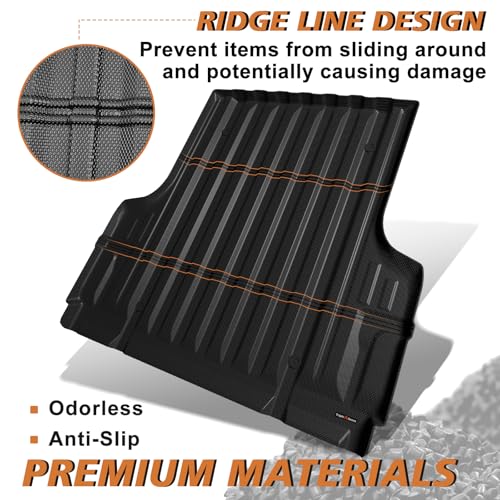 Image of TripleAliners Truck Mat Compatible with 2005-2021 Nissan Frontier 5FT Accessories, Truck Bed Mat Heavy Duty Custom Fit All Weather Protection TPE Pickup Liner