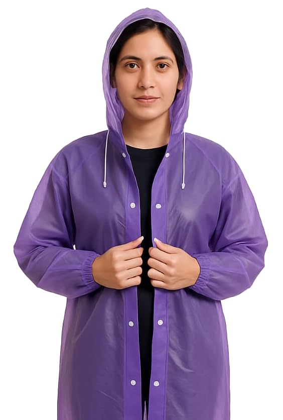 Nephar EVA Waterproof Unisex Rain Coat Hooded Full Sleeves Outdoor Men, Women, Boys & Girls Rainwear Poncho Raincoat for Office, Shopping, Bikers, Camping, Hiking & Travelling-image-17