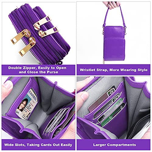 Image of Crossbody Cellphone Purse Women Touch Screen Bag RFID Blocking Wallet Handbag Shoulder Strap