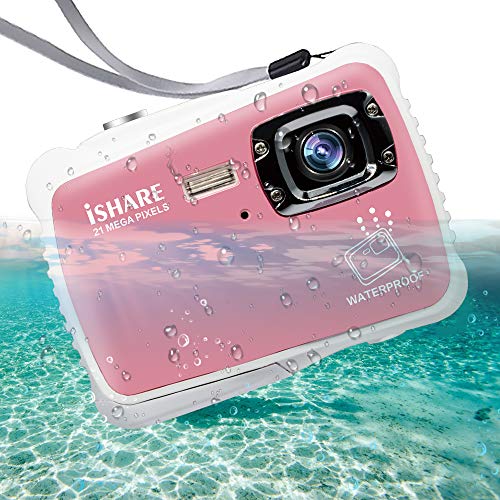 ISHARE Waterproof Kids Camera, 21MP HD Underwater Digital Camera for Kids with 2.0"