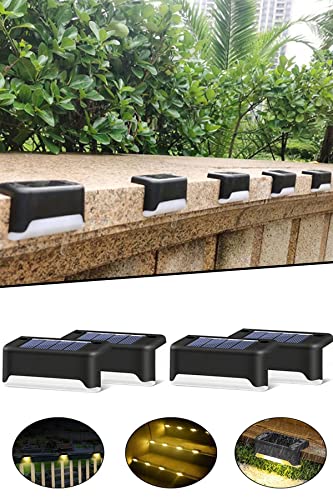 Solar Güneş Enerjili Köşebent Merdiven Veranda Bahçe LED Lamba, 4'lü, Dekor Bahçe Aydınlatma 1430